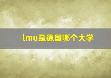 lmu是德国哪个大学