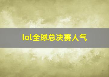 lol全球总决赛人气