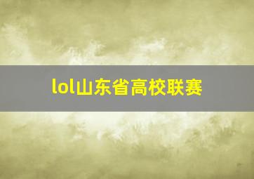 lol山东省高校联赛