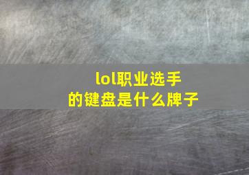 lol职业选手的键盘是什么牌子