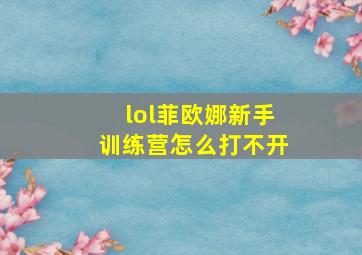 lol菲欧娜新手训练营怎么打不开