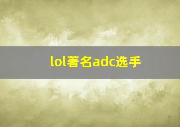 lol著名adc选手