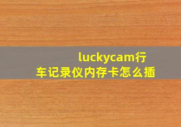 luckycam行车记录仪内存卡怎么插