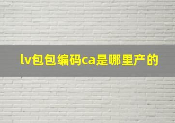 lv包包编码ca是哪里产的