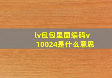 lv包包里面编码v10024是什么意思