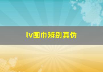 lv围巾辨别真伪