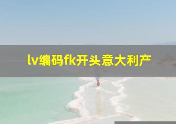 lv编码fk开头意大利产