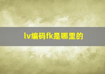 lv编码fk是哪里的