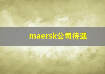 maersk公司待遇