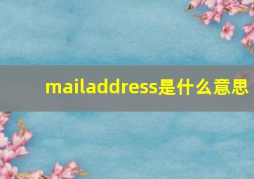 mailaddress是什么意思