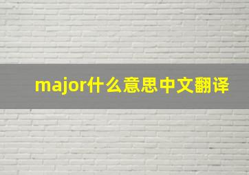 major什么意思中文翻译