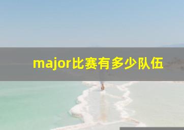 major比赛有多少队伍