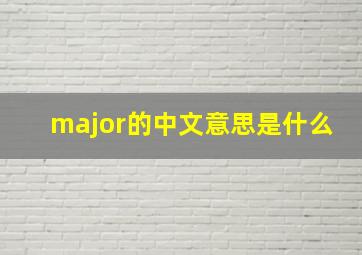 major的中文意思是什么