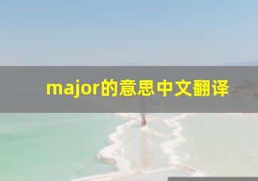 major的意思中文翻译