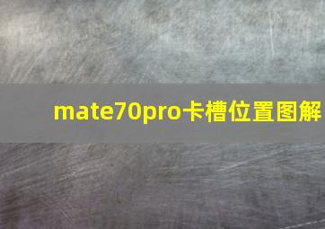 mate70pro卡槽位置图解