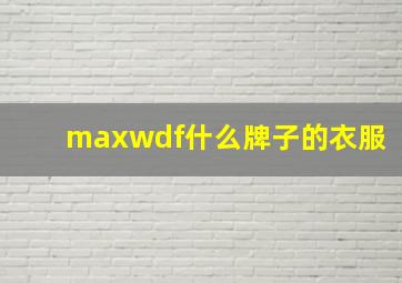 maxwdf什么牌子的衣服