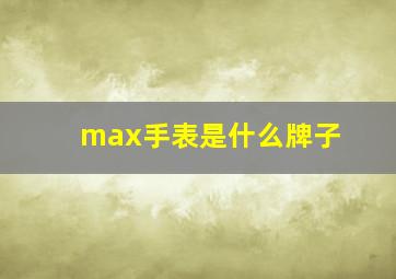 max手表是什么牌子