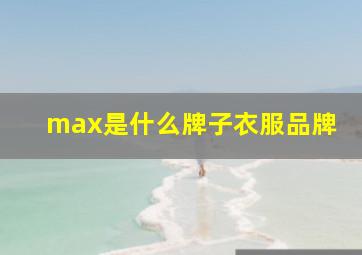 max是什么牌子衣服品牌