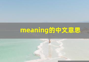 meaning的中文意思