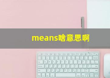 means啥意思啊