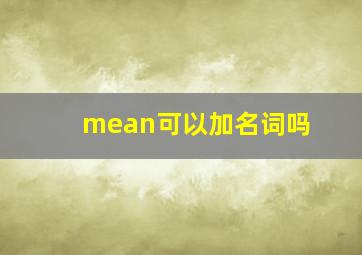 mean可以加名词吗