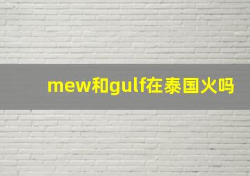 mew和gulf在泰国火吗