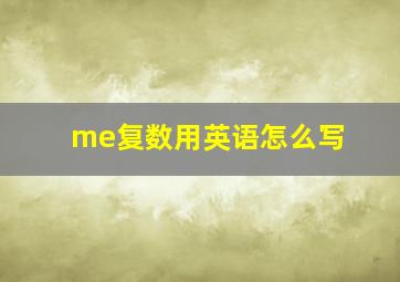 me复数用英语怎么写