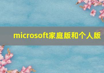 microsoft家庭版和个人版