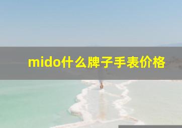 mido什么牌子手表价格