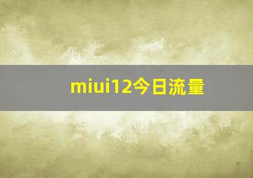 miui12今日流量