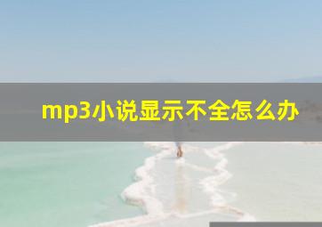 mp3小说显示不全怎么办