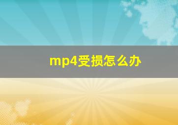 mp4受损怎么办