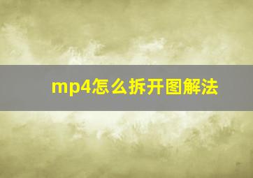 mp4怎么拆开图解法