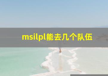 msilpl能去几个队伍