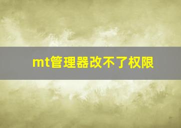 mt管理器改不了权限