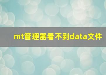 mt管理器看不到data文件