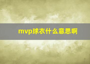 mvp球衣什么意思啊