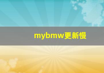 mybmw更新慢