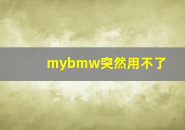 mybmw突然用不了