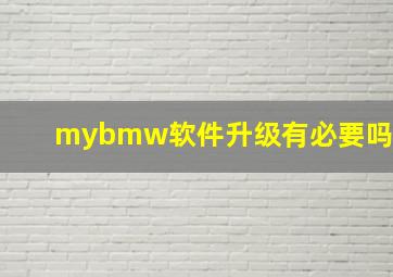 mybmw软件升级有必要吗