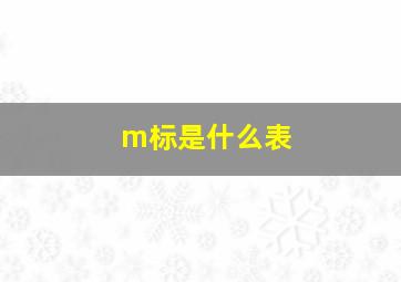 m标是什么表