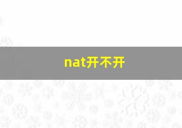 nat开不开