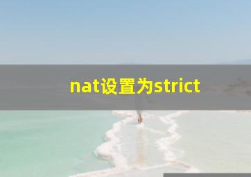 nat设置为strict