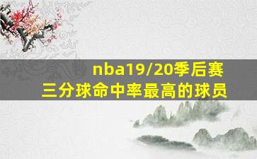 nba19/20季后赛三分球命中率最高的球员