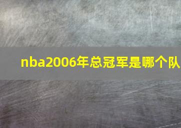 nba2006年总冠军是哪个队