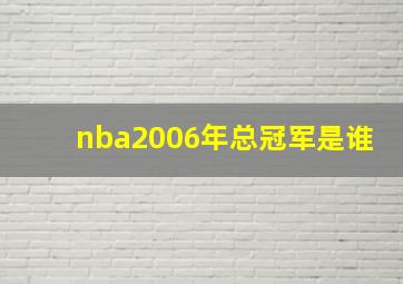 nba2006年总冠军是谁