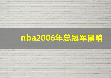 nba2006年总冠军黑哨