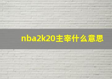 nba2k20主宰什么意思