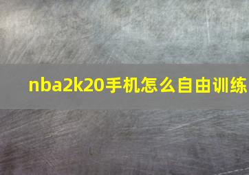 nba2k20手机怎么自由训练