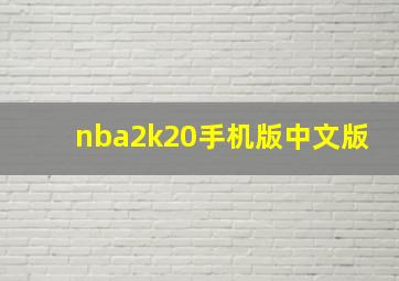 nba2k20手机版中文版